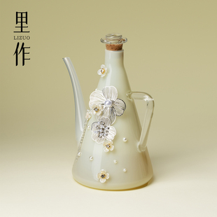 里作冰玉玻璃花莹冷泡壶原创手工创意家用冷萃壶多功能分享壶酒壶