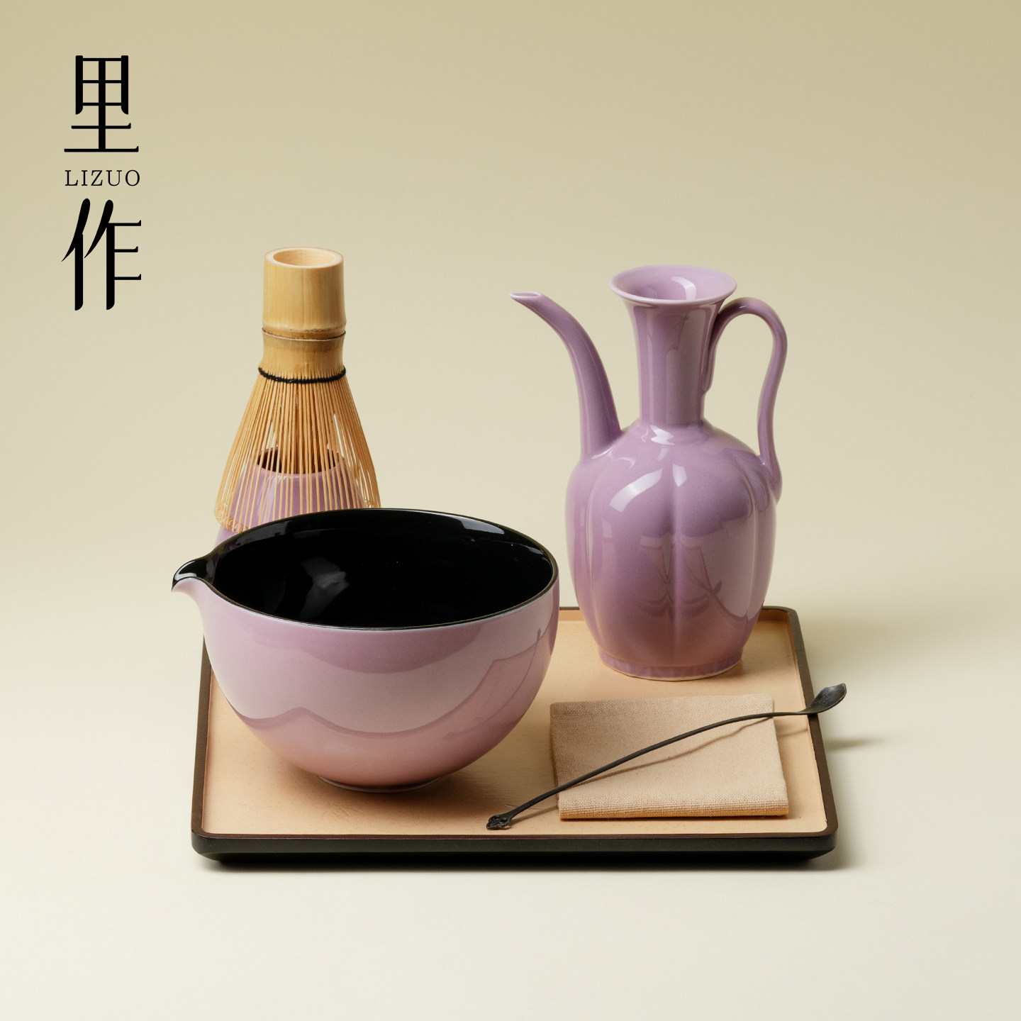 里作日式抹茶碗紫气东来宋代点茶工具套装手工陶瓷搅拌茶筅器茶碗