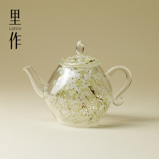 里作 梨絮仿宋玻璃茶壶高颜值耐热高硼硅绿茶专用功夫茶具手执壶