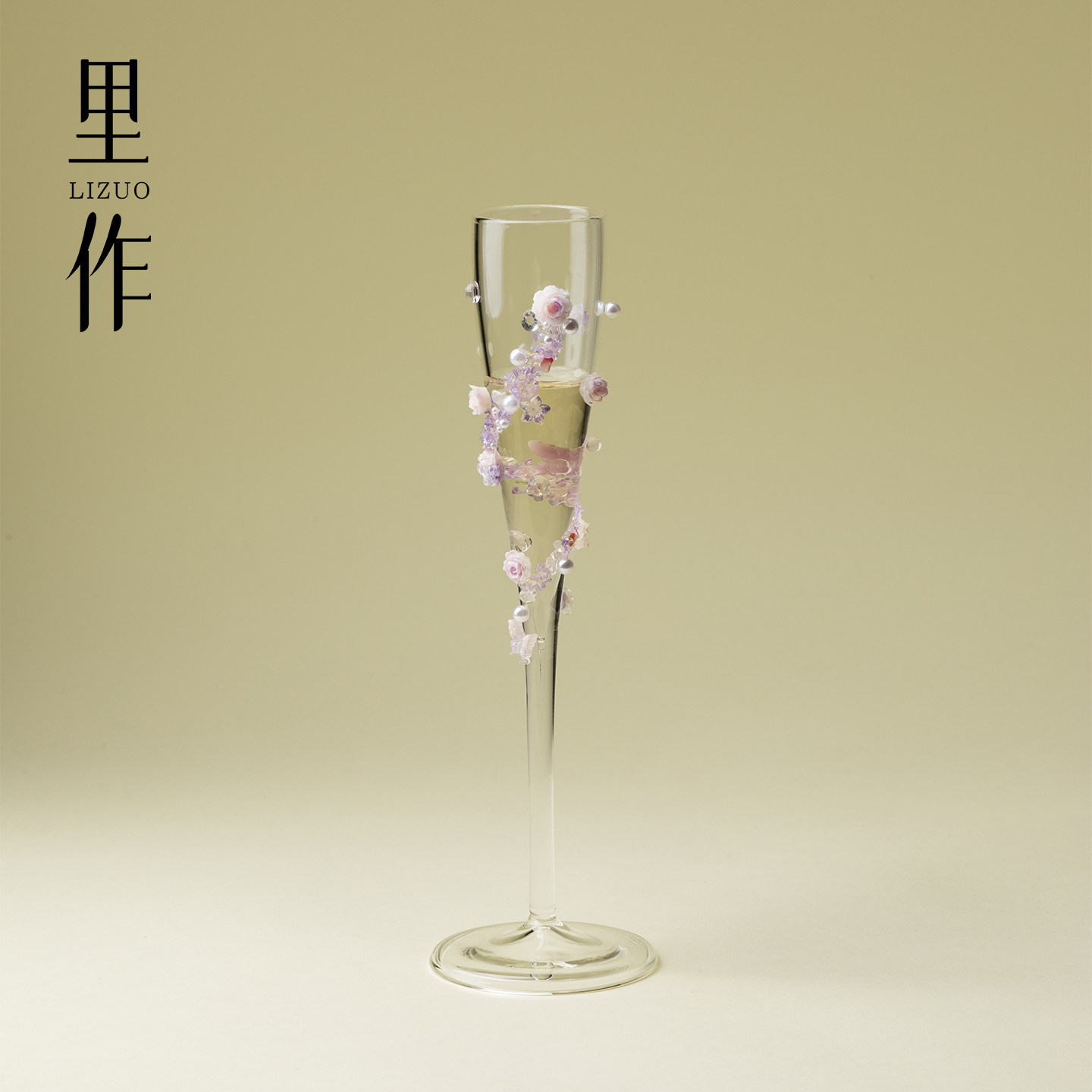 里作 原创手工diy紫璃玻璃鸡尾酒杯品鉴杯酒杯高硼硅闻香杯茶杯