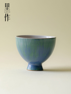 日作石窑改造手工高脚小茶杯创意陶瓷薄身茶杯功夫茶具大师杯