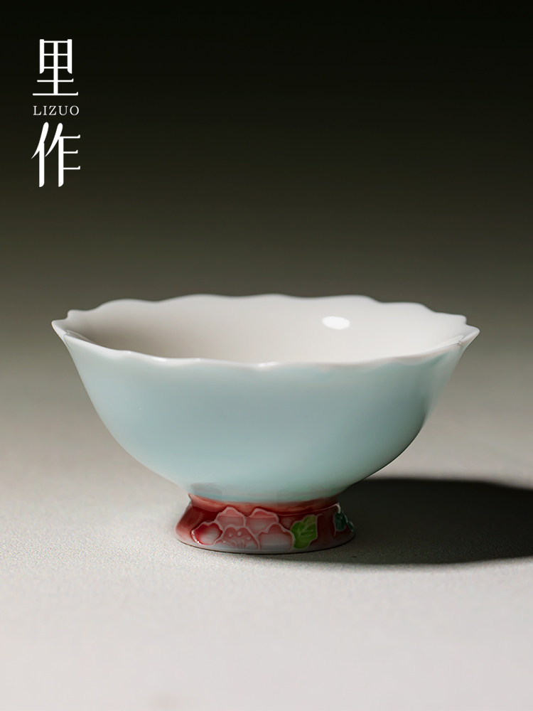 日作原创手绘玫瑰花嘴大师杯景德镇高彩茶杯功夫茶套装茶杯