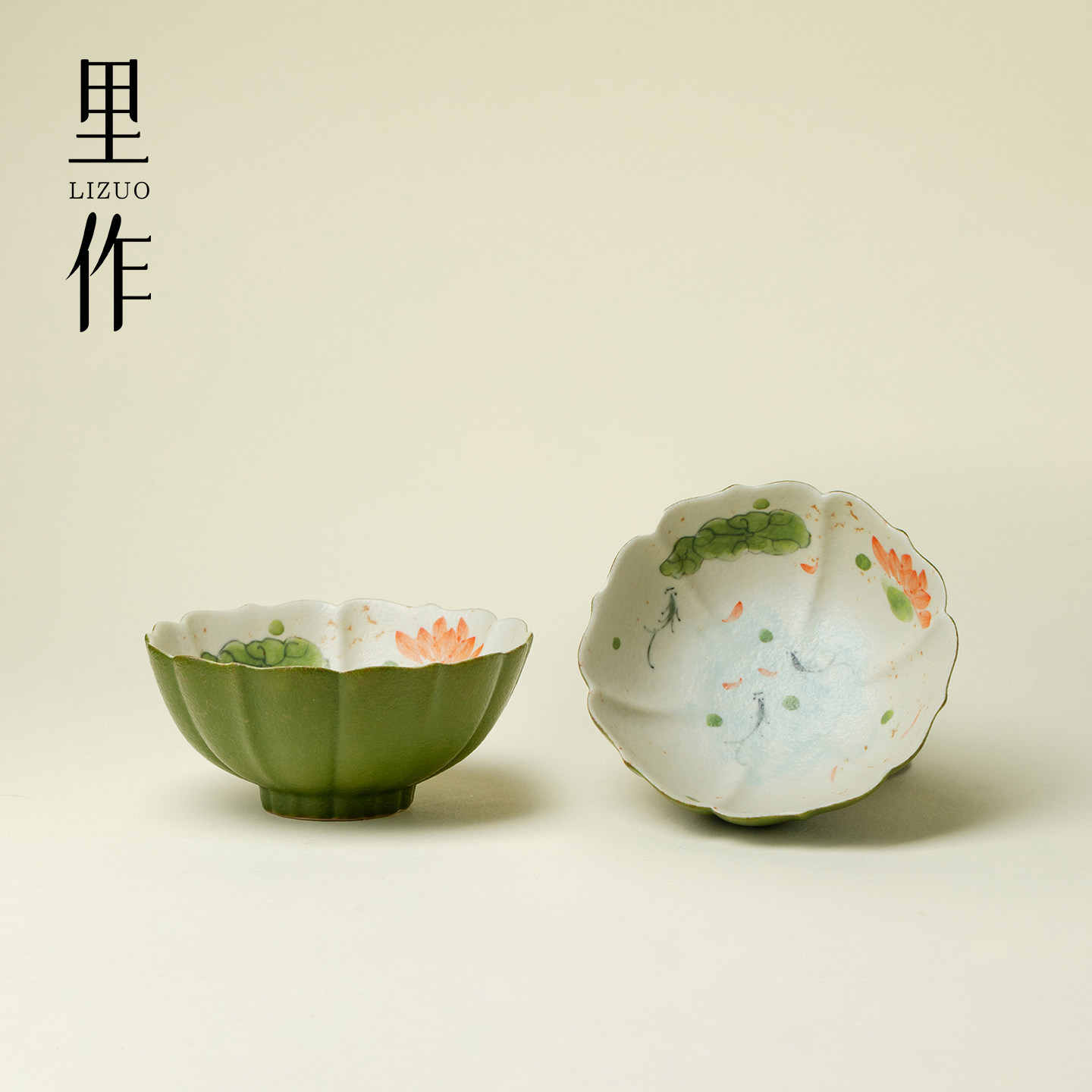 里作火石红手绘荷鱼棱瓣普洱杯茶盏精致宽口个人杯陶瓷茶具品茗杯,餐饮具,茶杯,淘宝优惠券,粉丝福利购,淘宝优惠卷