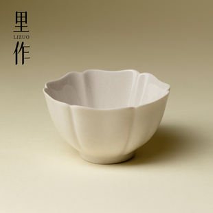 里作 草木灰釉宽口主人杯茶盏杯陶瓷手工茶杯现代简约品茗杯客杯