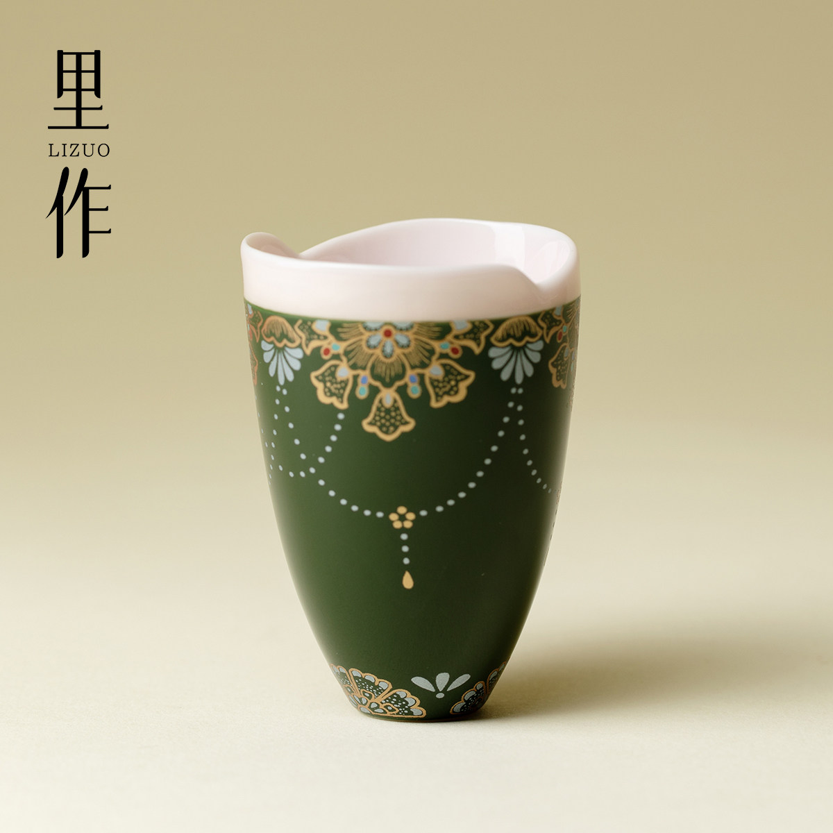 里作宫廷风错金银彩茶杯高端家用功夫茶具轻奢主人杯高颜值主人杯
