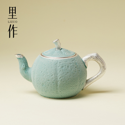 里作日本银露茶壶高端陶瓷手工鎏银功夫茶具银粒单壶泡茶器带过滤
