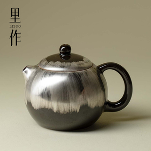 里作高档陶瓷无极鎏银西施壶手工复古功夫茶具泡茶壶带过滤泡茶器