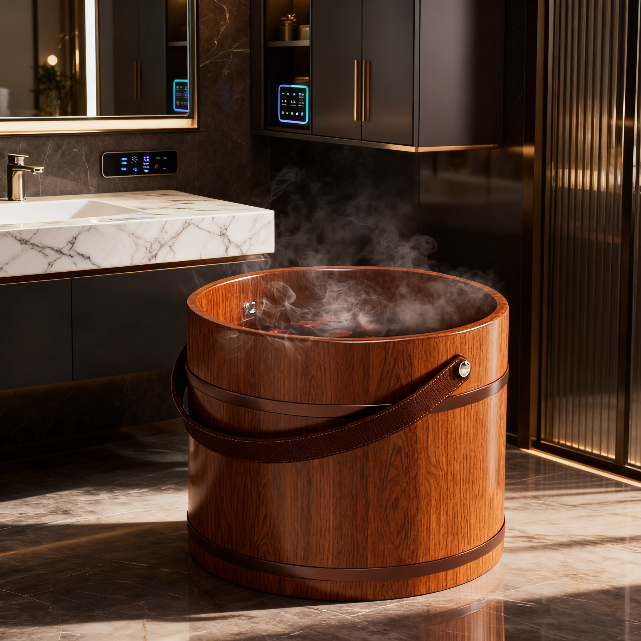 2025新款中医泡脚桶木桶孕妇女士养生足浴盆保温桶送长辈木盆家庭