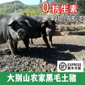 大别山农家土猪肉新鲜现杀黑毛散养正宗五花肉带皮一号笨猪黑猪肉
