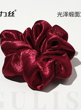 红色发圈2025正流行巨好看的少女丝绸大肠发圈不勒头发高弹力头花