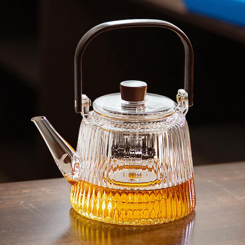 玻璃蒸煮茶壶耐高温烧水壶新款泡茶家用电陶炉围炉煮茶器茶具套装