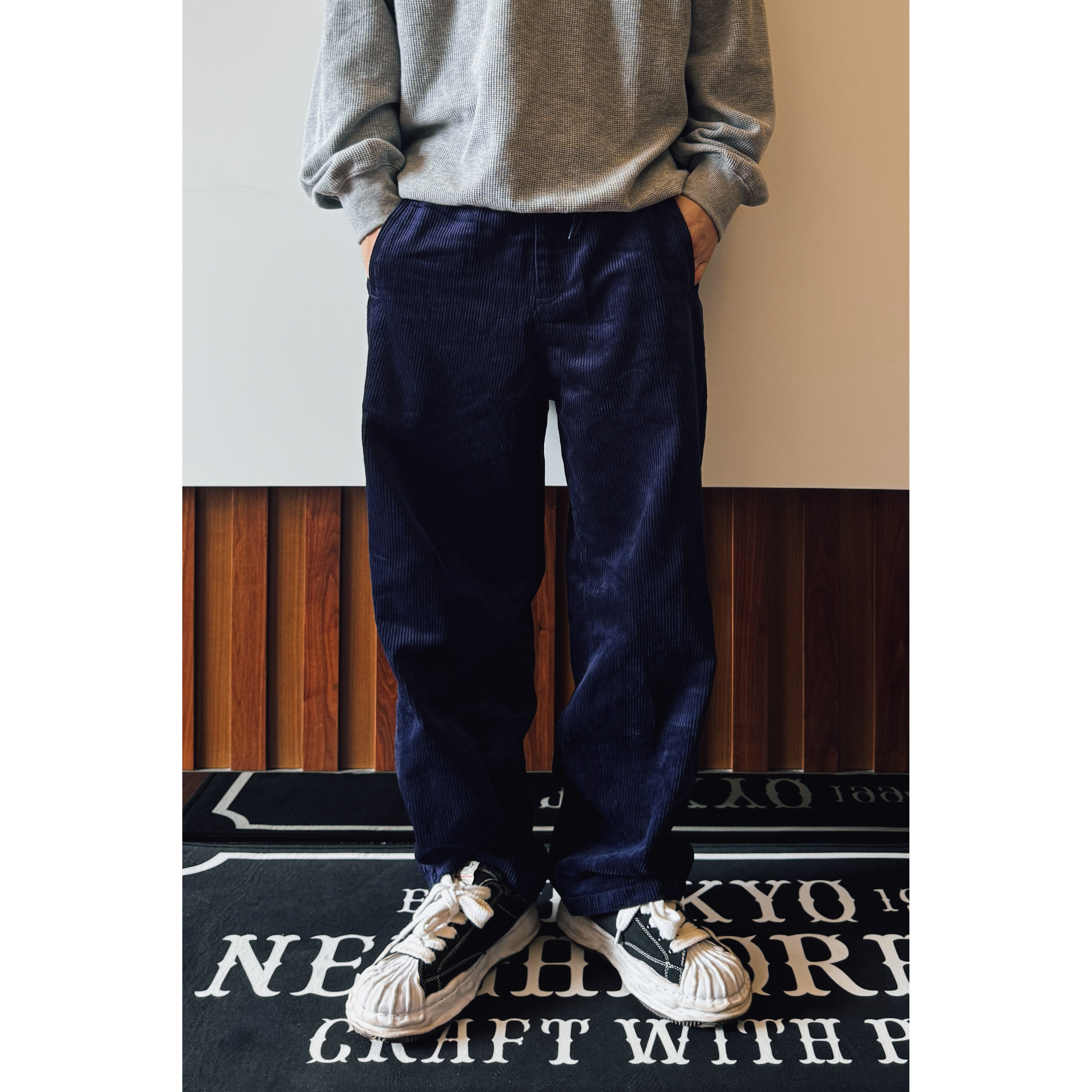 CHANWAS日系复古灯芯绒松紧腰抽绳直筒垂感宽松长裤,男装,休闲裤,淘宝优惠券,粉丝福利购,淘宝优惠卷