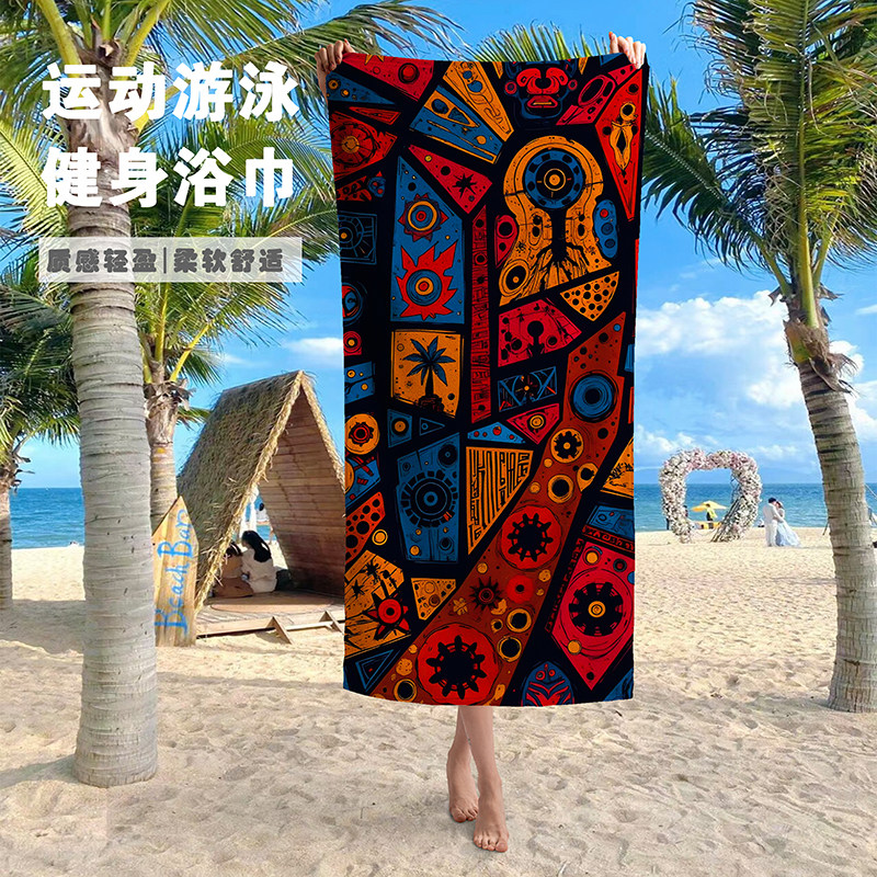 海边游泳大浴巾沙滩巾裹巾吸水速干擦汗健身运动毛巾可爱洗澡浴巾