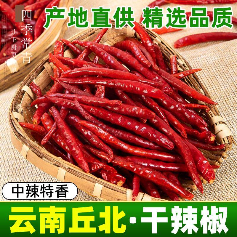 新日期丘北干 干辣椒500g 中辣特香 丘比细长辣椒干 干货正宗云南