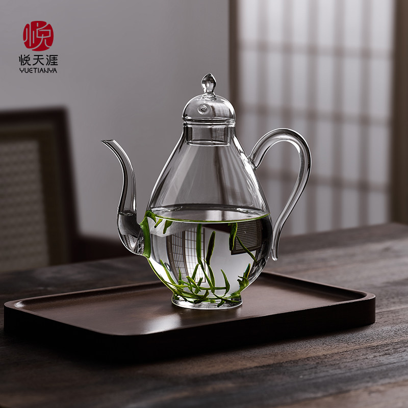 彷宋玻璃茶壶耐高温高硼硅玻璃壶泡茶壶冷泡壶美人壶过滤壶家用