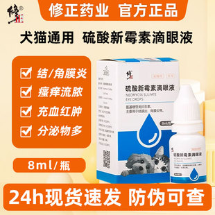 修正药业宠物猫狗眼药角膜炎结膜炎发炎流脓红肿硫酸新霉素滴眼液
