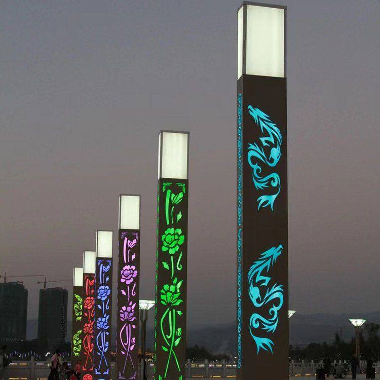 太阳能方形景观灯室外led庭院灯路灯3米花园小区广场公园户外路灯