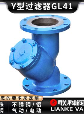 可加工定制法兰式铸钢Y型过滤器GL41H/W管道机械多介质毛发聚集器