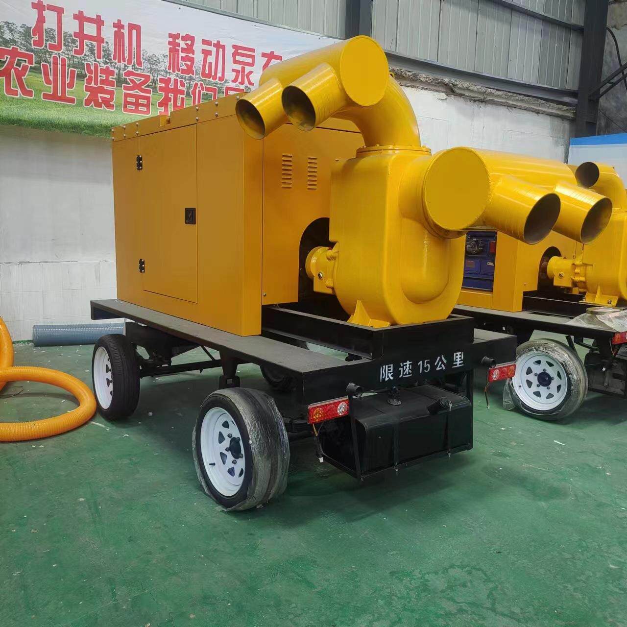 防汛排水泵污水泵1000方双进双出大流量柴油水泵一体机6寸8寸水泵