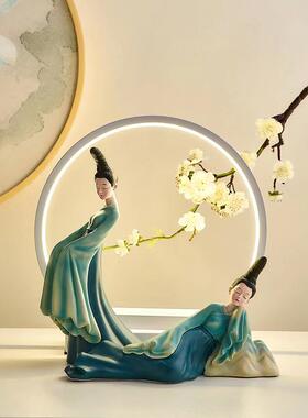 潮流国潮祇此青绿托盘家居收纳摆件新中式创意轻奢客厅装饰品礼物