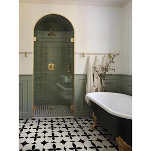 春日迟迟丨法式中古风地板贴纸厨房卫生间地砖翻新贴纸自粘防滑