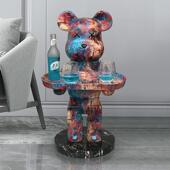 网红公仔暴力熊摆件大型落地托 托盘客厅沙发旁边大号装 饰品新房