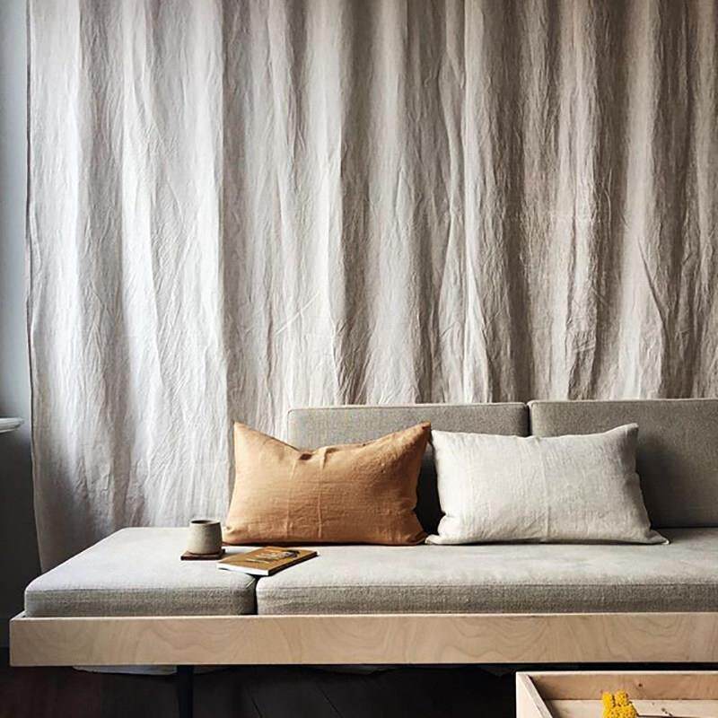 纯色亚麻抱枕套可定制原麻色柔软靠垫套罩床头沙发靠枕套棉麻肌理