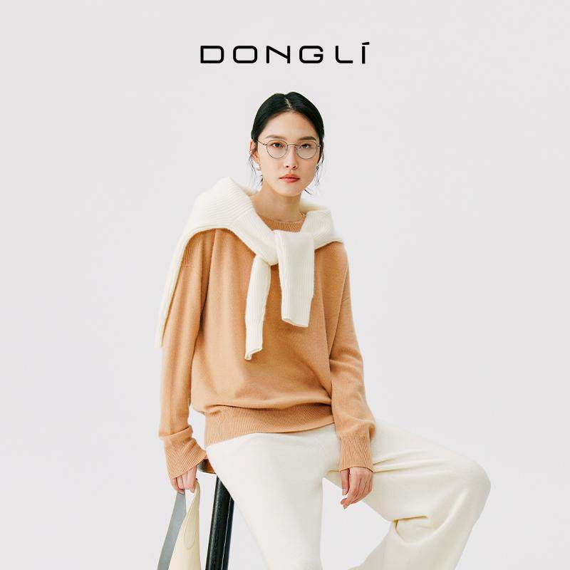 东黎 100%小山羊绒 女士纯山羊绒圆领套头衫白色百搭时尚羊绒毛衣,女装/女士精品,羊绒衫,淘宝优惠券,粉丝福利购,淘宝优惠卷