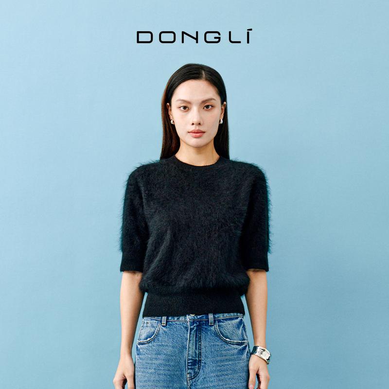 东黎100%山羊绒拉绒工艺半袖