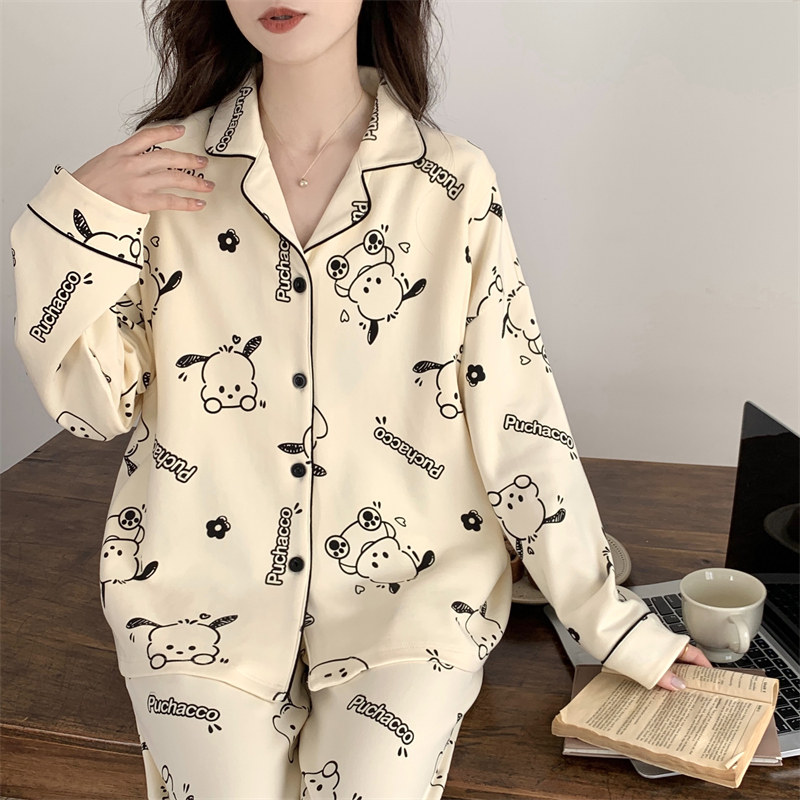 Leonisa睡衣女春秋长袖少女可爱卡通帕恰狗可外穿秋季舒适家居服