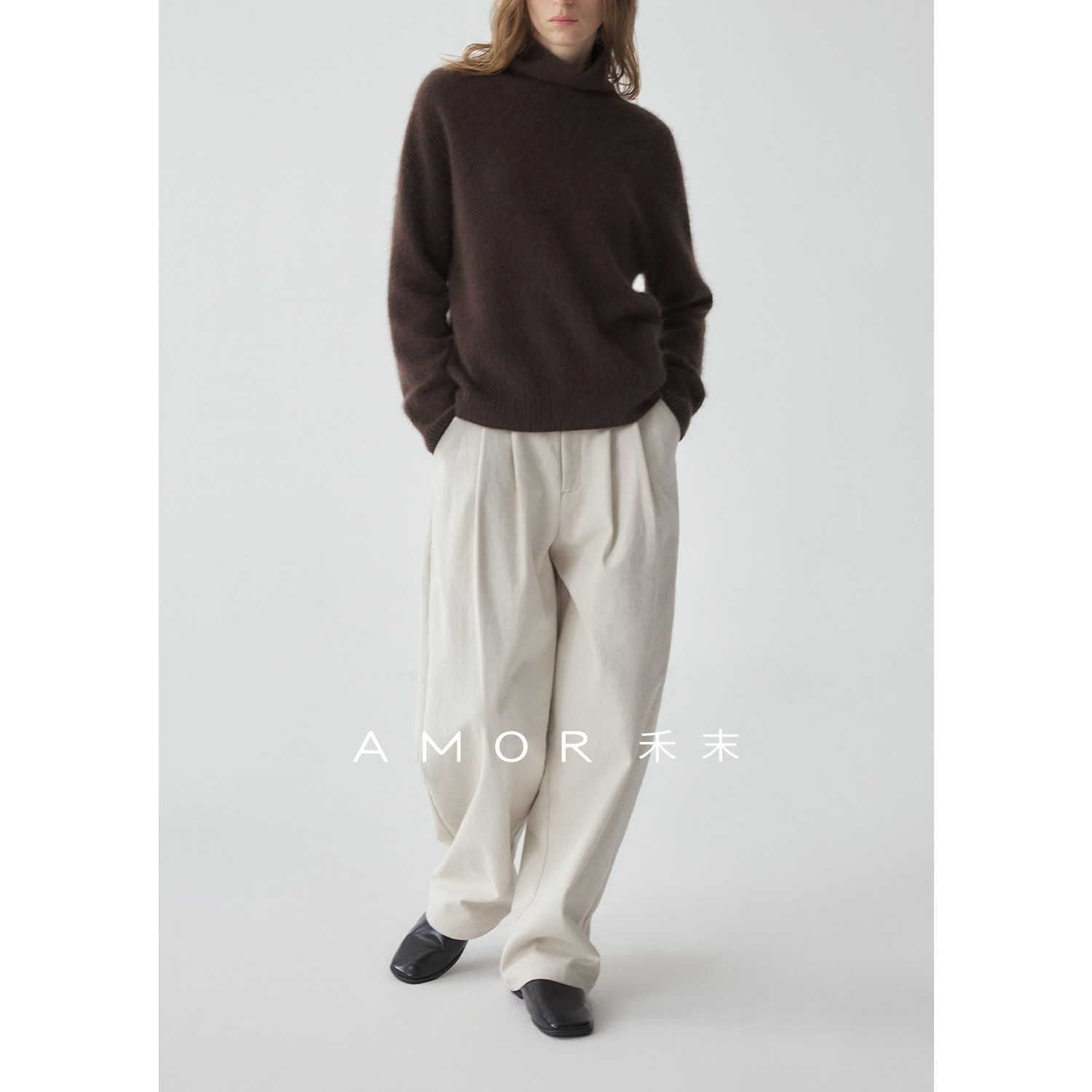 “松弛裤”加厚磨毛弯刀休闲裤