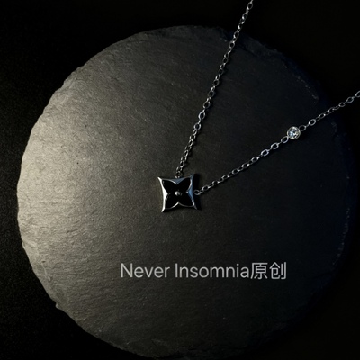 Never Insomnia原创. k-leaf 项链.银黑