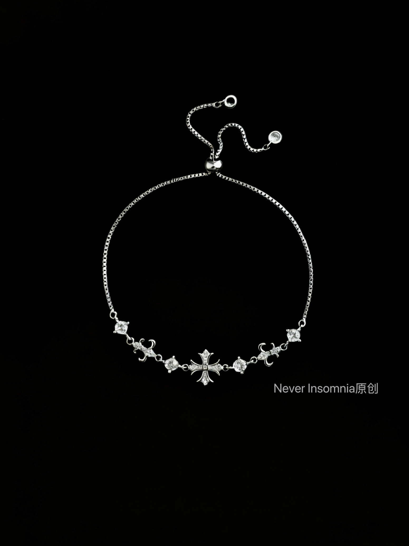 Never Insomnia原创. Crosssilverli手链