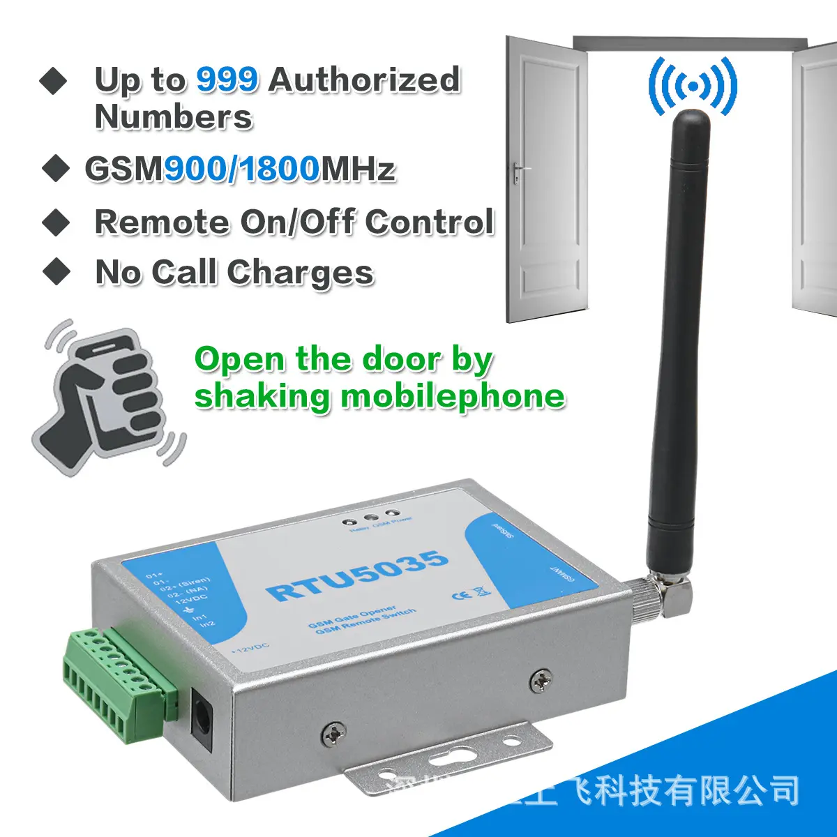 RTU5035 GSM 2G门禁wifi控制器远程交换机门护栏车库门开门器手机