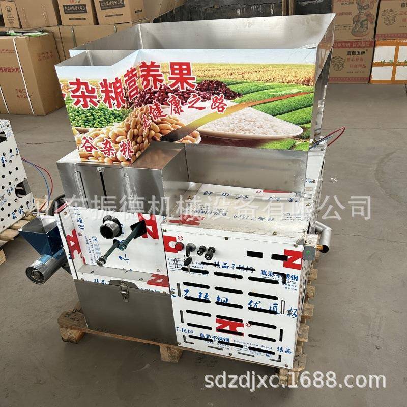 四缸汽油款玉米大米膨化机全自动红枣核桃酥膨化设备杂粮膨化机