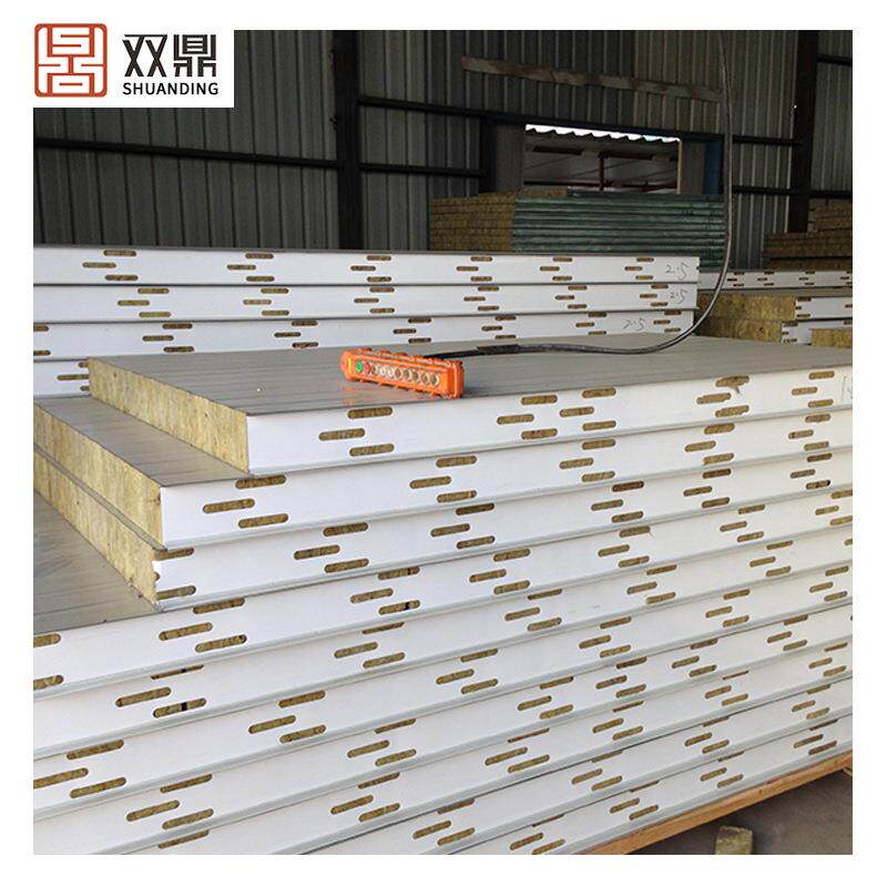 销售隔热防火岩棉夹芯板厂房用双面岩棉夹芯板泡沫岩棉夹芯板