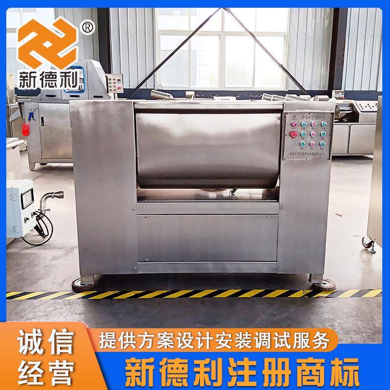 商用辣椒酱搅拌机器全自动鱼糜双绞龙拌馅机不锈钢香肠馅料搅拌机