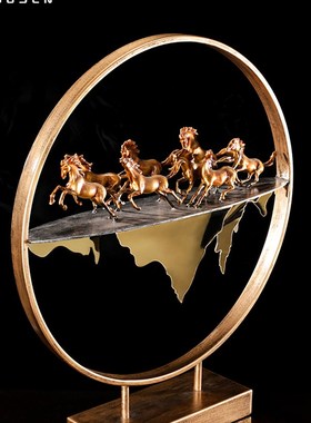 佐森 八骏奔腾 公司店铺开业礼品摆件乔迁新居客厅招财摆设马摆件