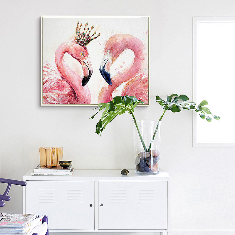 电表箱装饰画粉色火烈鸟卡通弱电开关配电箱免打孔遮挡电表盒挂画