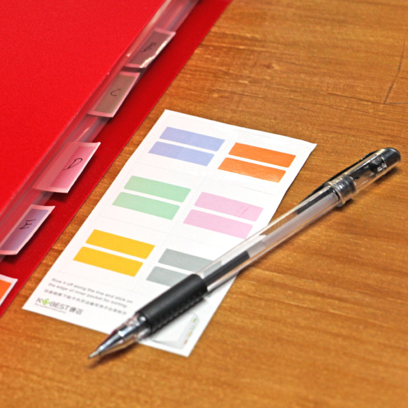 康百红色资料册60/80/100透明插页袋A4多层分页学生试卷袋乐谱夹