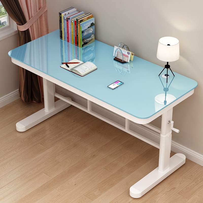 手摇儿童升降桌学习桌写字桌简易书桌家用桌电脑桌刚木架桌办公桌