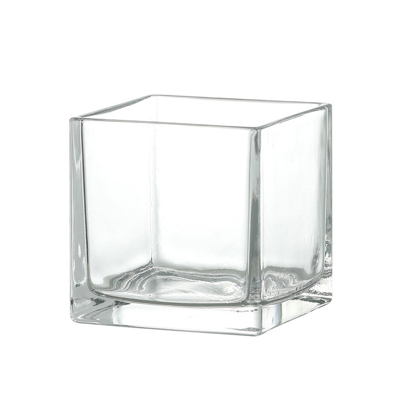 简约水培花盆正方形玻璃花瓶透明绿萝水养植物器皿乌龟缸摆件插花