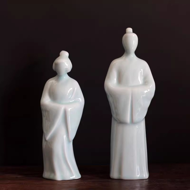 景德镇陶瓷人物摆件礼仪之邦中式客厅书房玄关家居装饰品结婚礼物