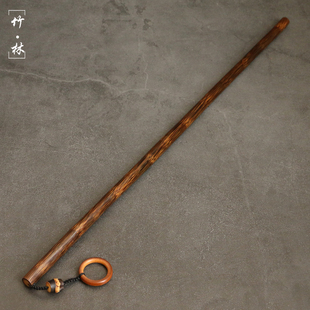 精品纯手工精磨天然金丝竹教鞭竹制实心竹棍手杖把玩手把件家教棍