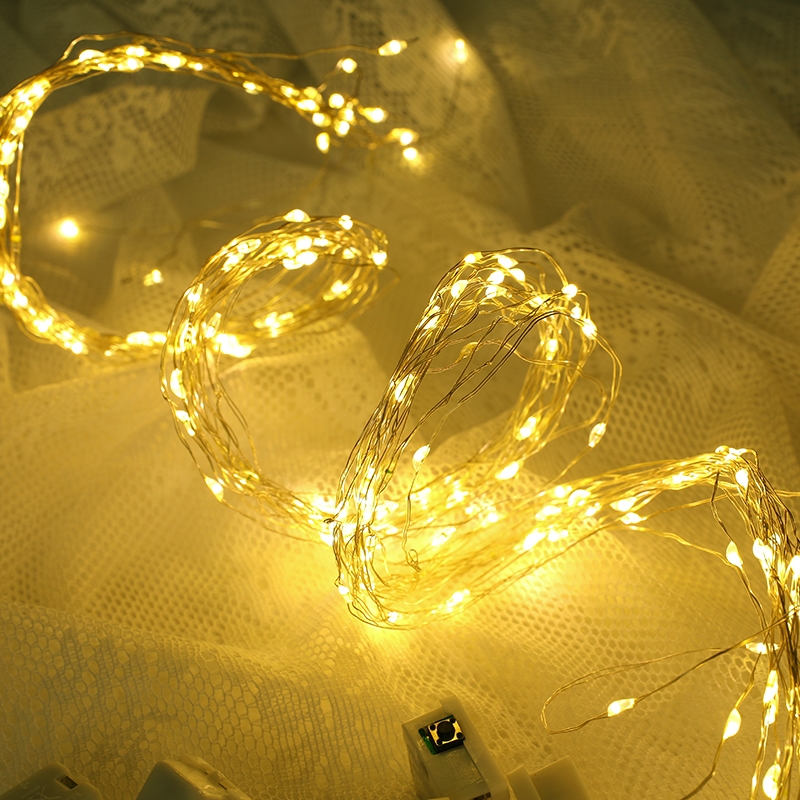 led小灯纽扣电池铜线小彩灯闪灯串灯满天星星灯礼盒氛围装饰花束