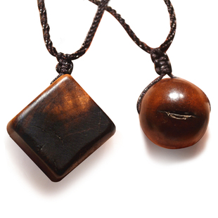 雷击枣木吊坠项链天圆地方儿童小孩女士宝宝平安护身挂件随身