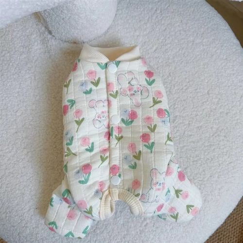 宠物夹棉四脚包肚衣衣服秋冬泰迪比熊小型保暖母狗着凉春秋睡衣