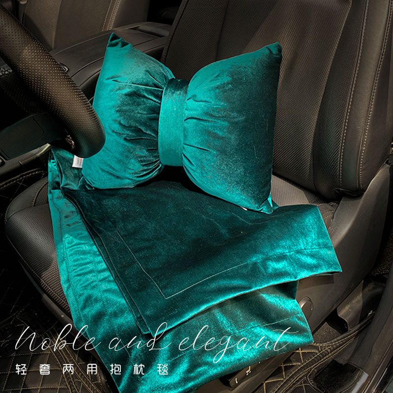 汽车抱枕被子两用车内一对车载空调毯三合一头枕可折叠靠枕四季