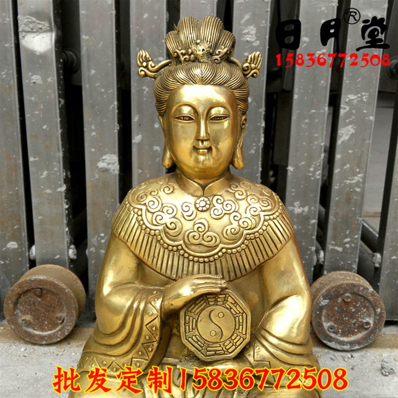 铜器纯铜无生老母 无声老母铜像 无极老母 铜西王母娘娘招财