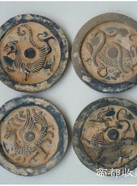 仿古瓦当 四方神青龙白虎朱雀 拓片模具装饰摆件陶器古玩古典墙饰